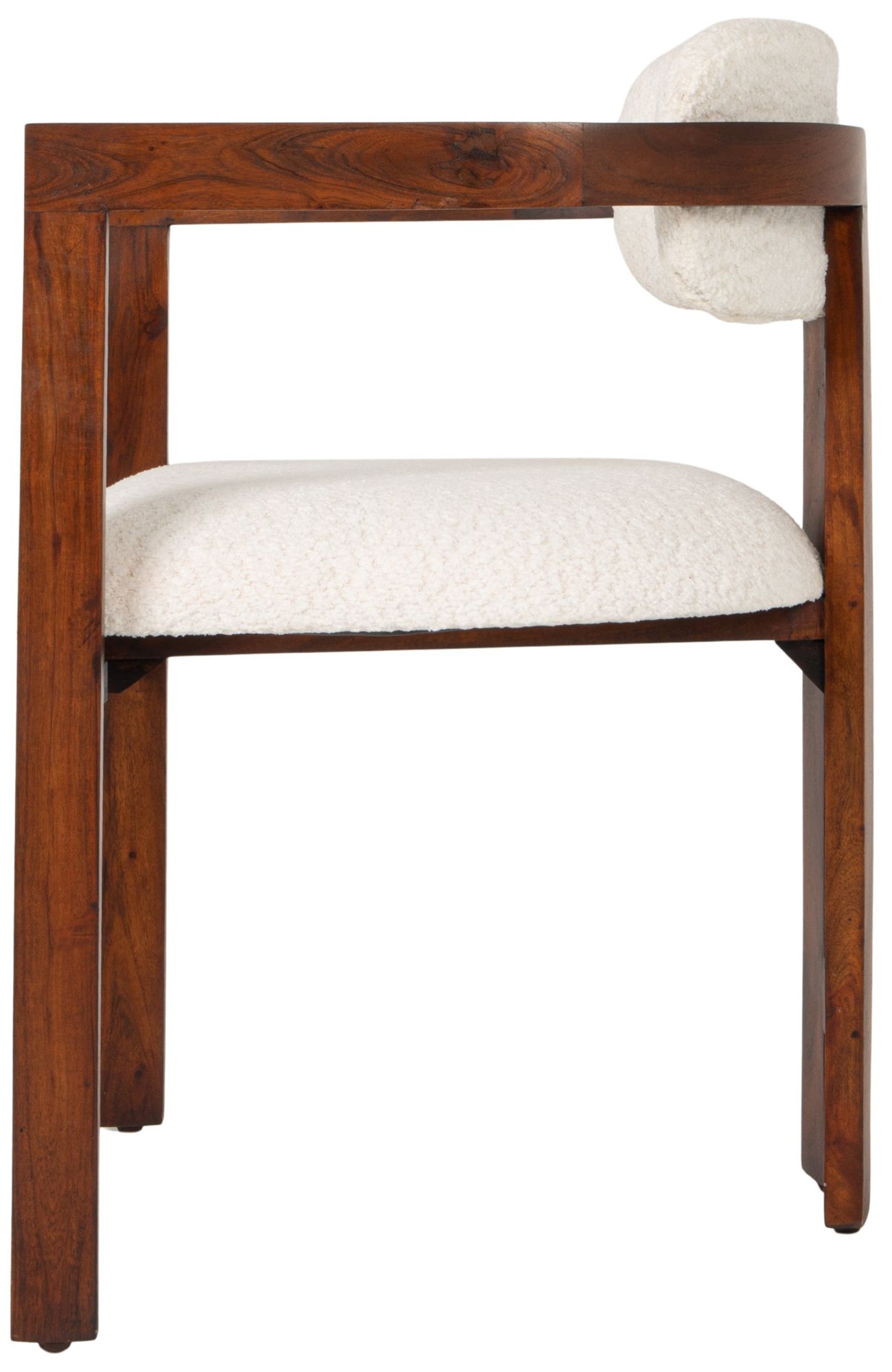 Image 5 Acacia Wood Dining Chair with Boucle more views