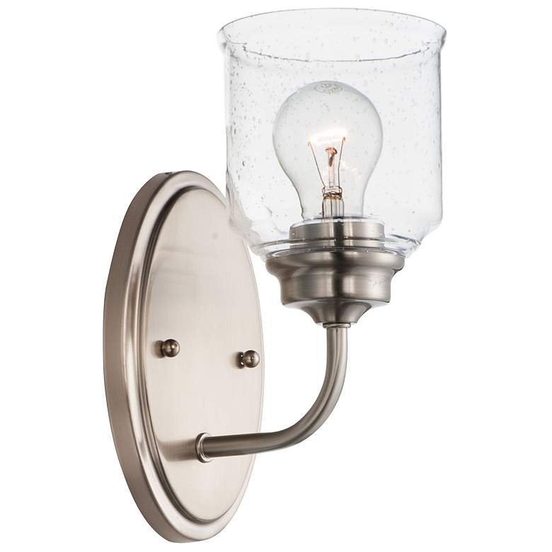 Image 1 Acadia 1-Light 5 inch Wide Satin Nickel Wall Sconce