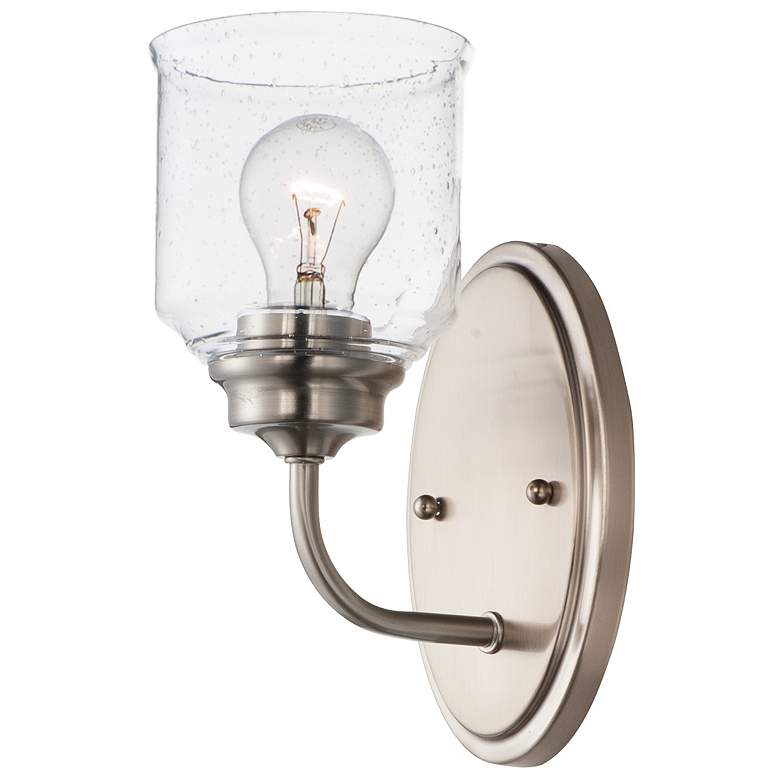 Image 2 Acadia 1-Light 5" Wide Satin Nickel Wall Sconce