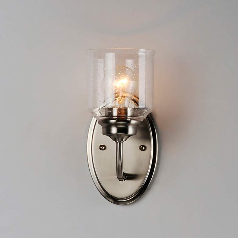 Image 1 Acadia 1-Light 5" Wide Satin Nickel Wall Sconce