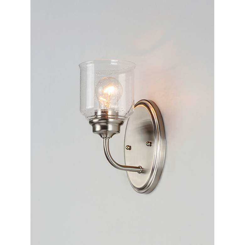 Image 4 Acadia 1-Light 5" Wide Satin Nickel Wall Sconce more views