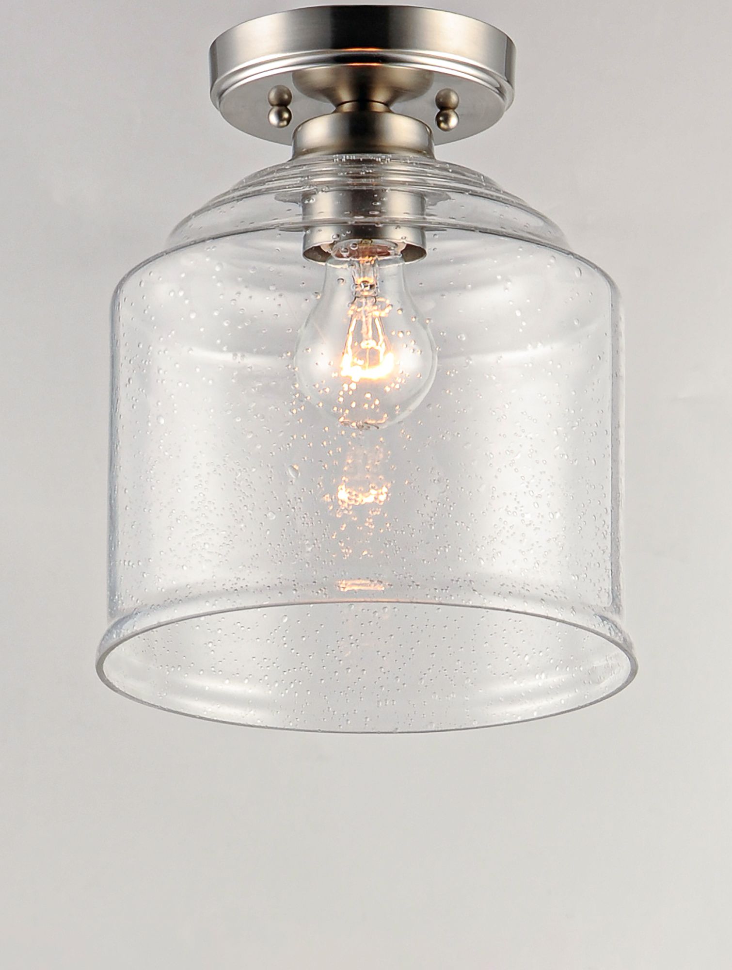 Image 2 Acadia 1-Light Semi-Flush Mount Satin Nickel more views