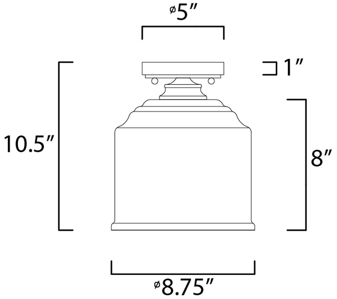 Image 5 Acadia 1-Light Semi-Flush Mount Satin Nickel more views