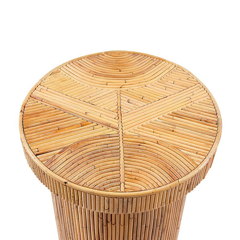 Image 3 Acadia 15 3/4" Wide Natural Rattan Wood Round Side Table more views