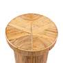 Acadia 15 3/4" Wide Natural Rattan Wood Round Side Table