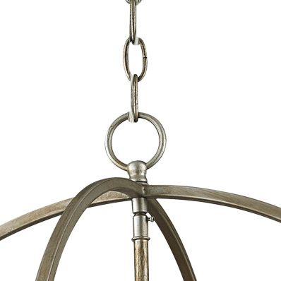 Image 4 Acadia 24" Wide Antique Silver 6-Light Pendant more views