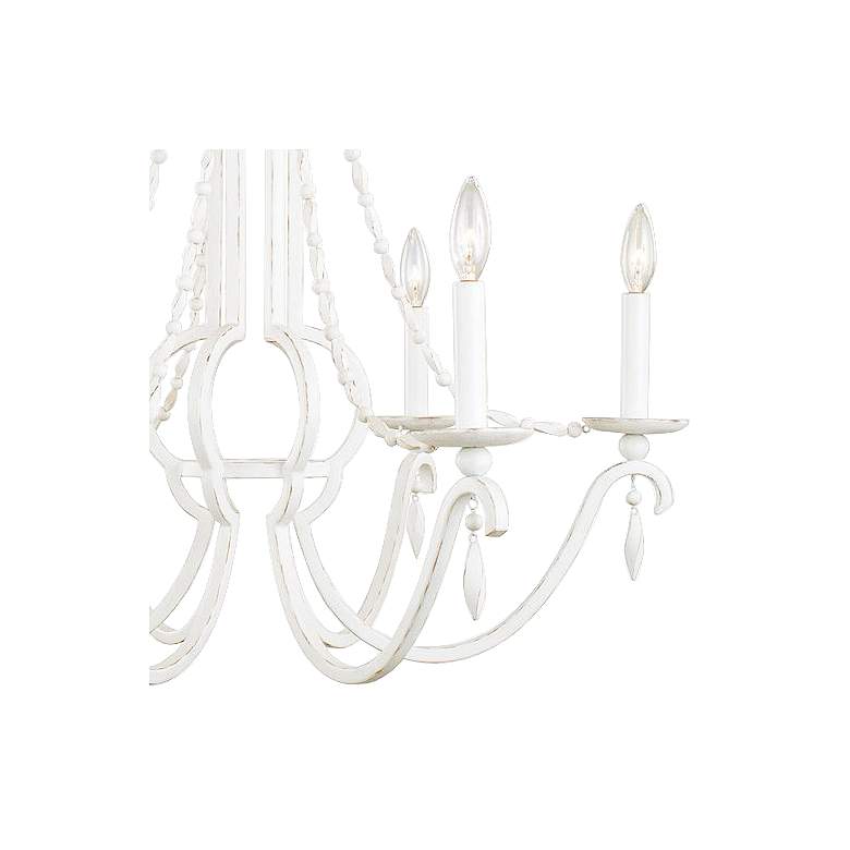 Image 3 Acadia 28 inch Wide Distressed White 6-Light Chandelier more views