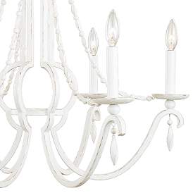 Image3 of Acadia 28" Wide Distressed White 6-Light Chandelier more views