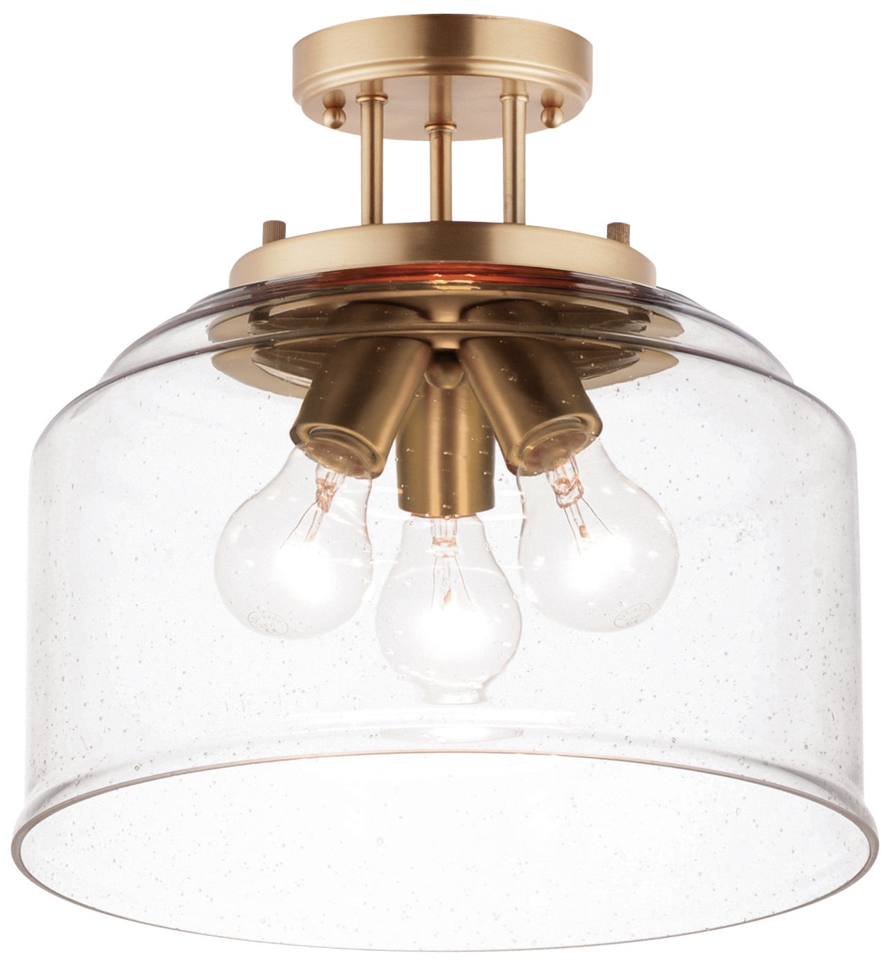 Acadia 3-Light Semi-Flush Mount Heritage Brass
