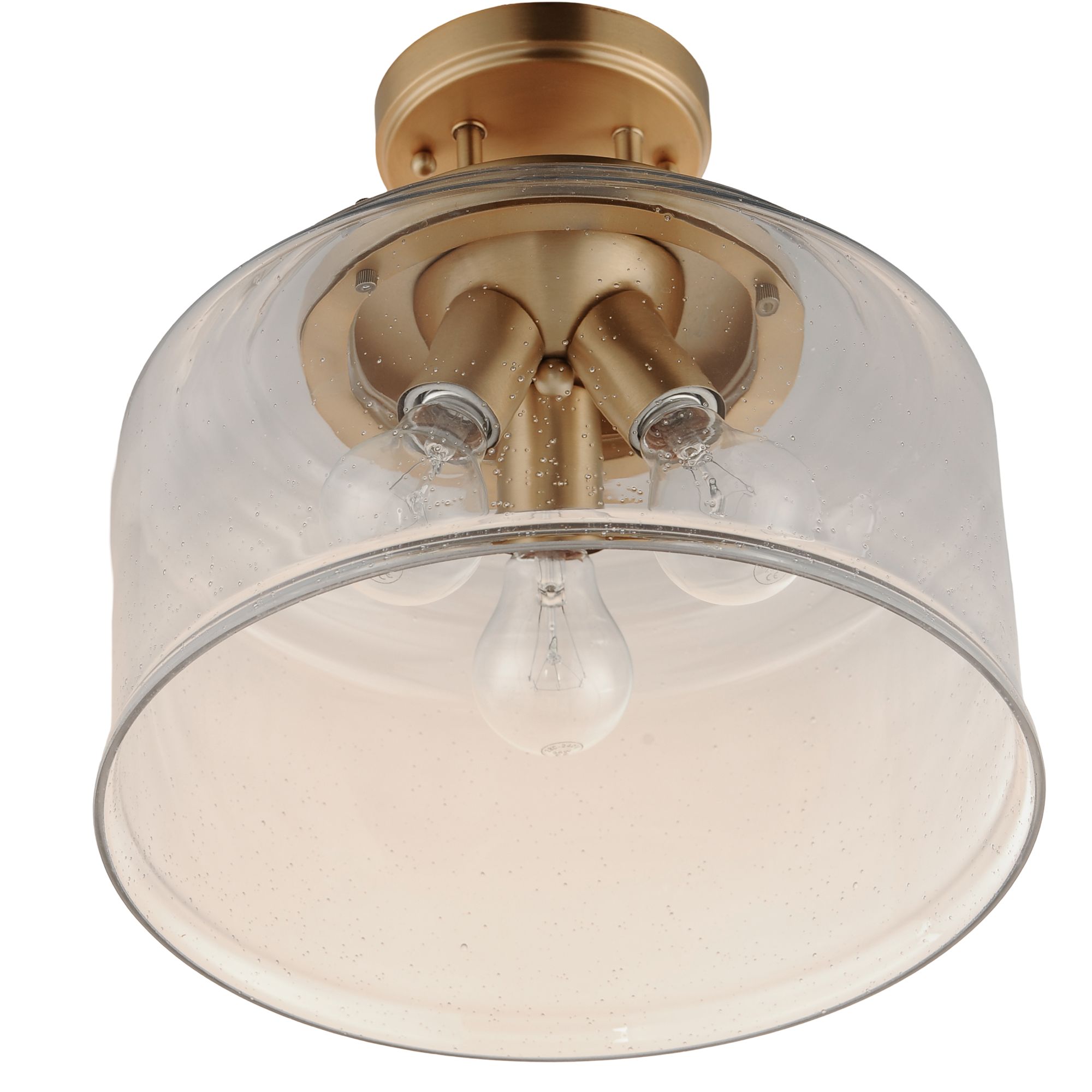 Image 3 Acadia 3-Light Semi-Flush Mount Heritage Brass more views