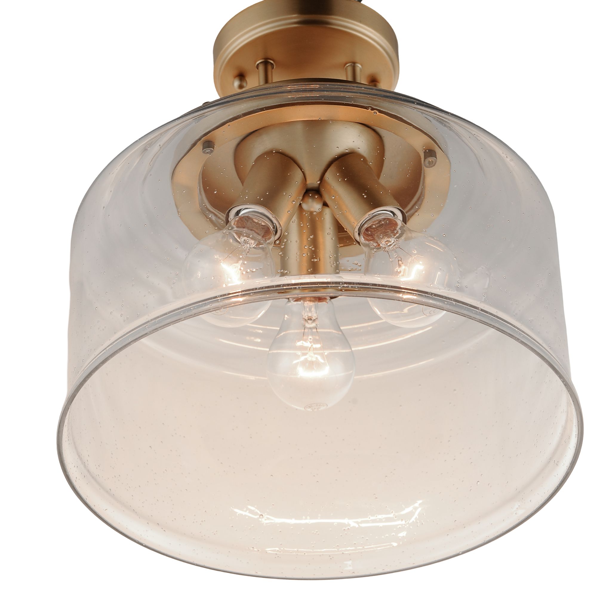 Image 4 Acadia 3-Light Semi-Flush Mount Heritage Brass more views