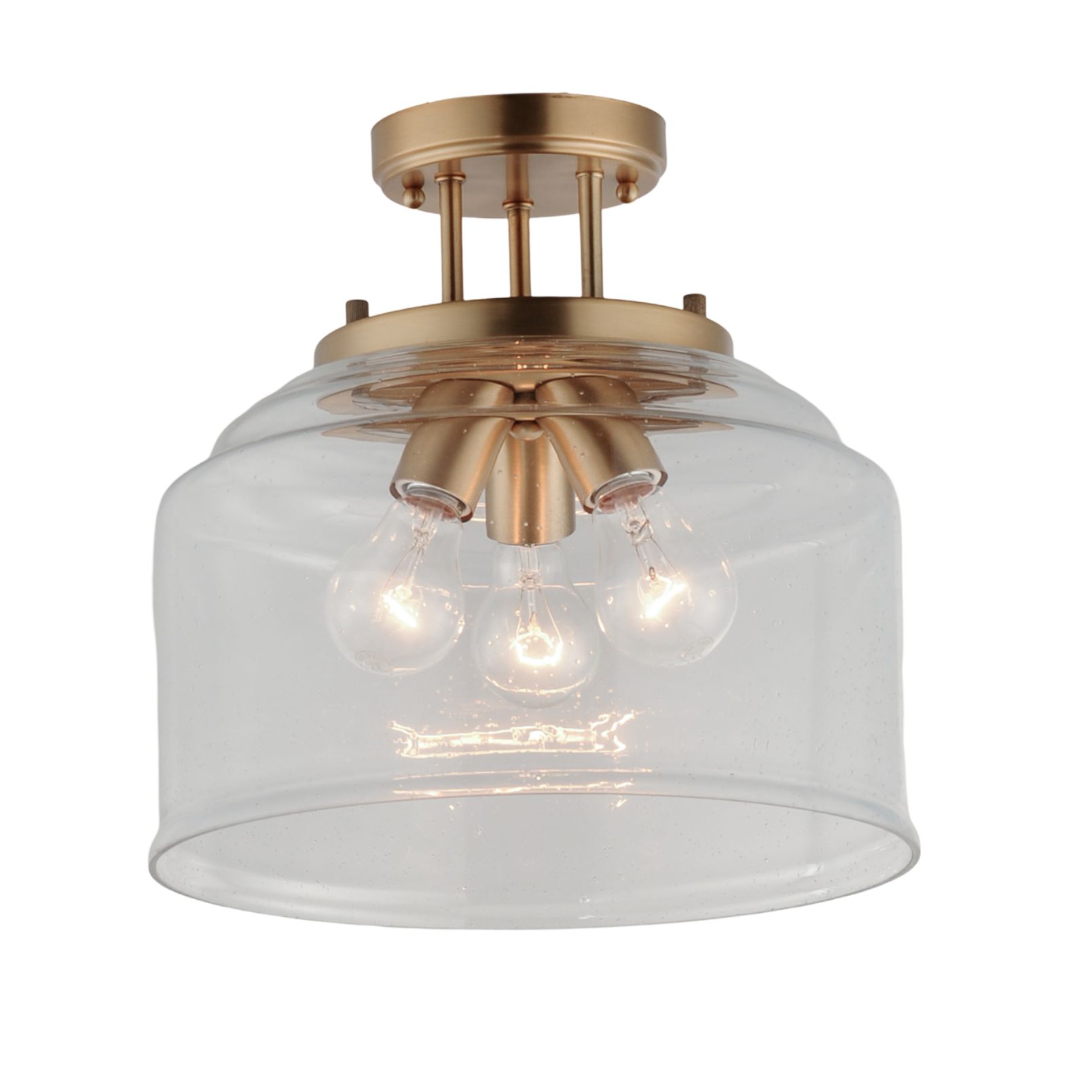 Image 6 Acadia 3-Light Semi-Flush Mount Heritage Brass more views