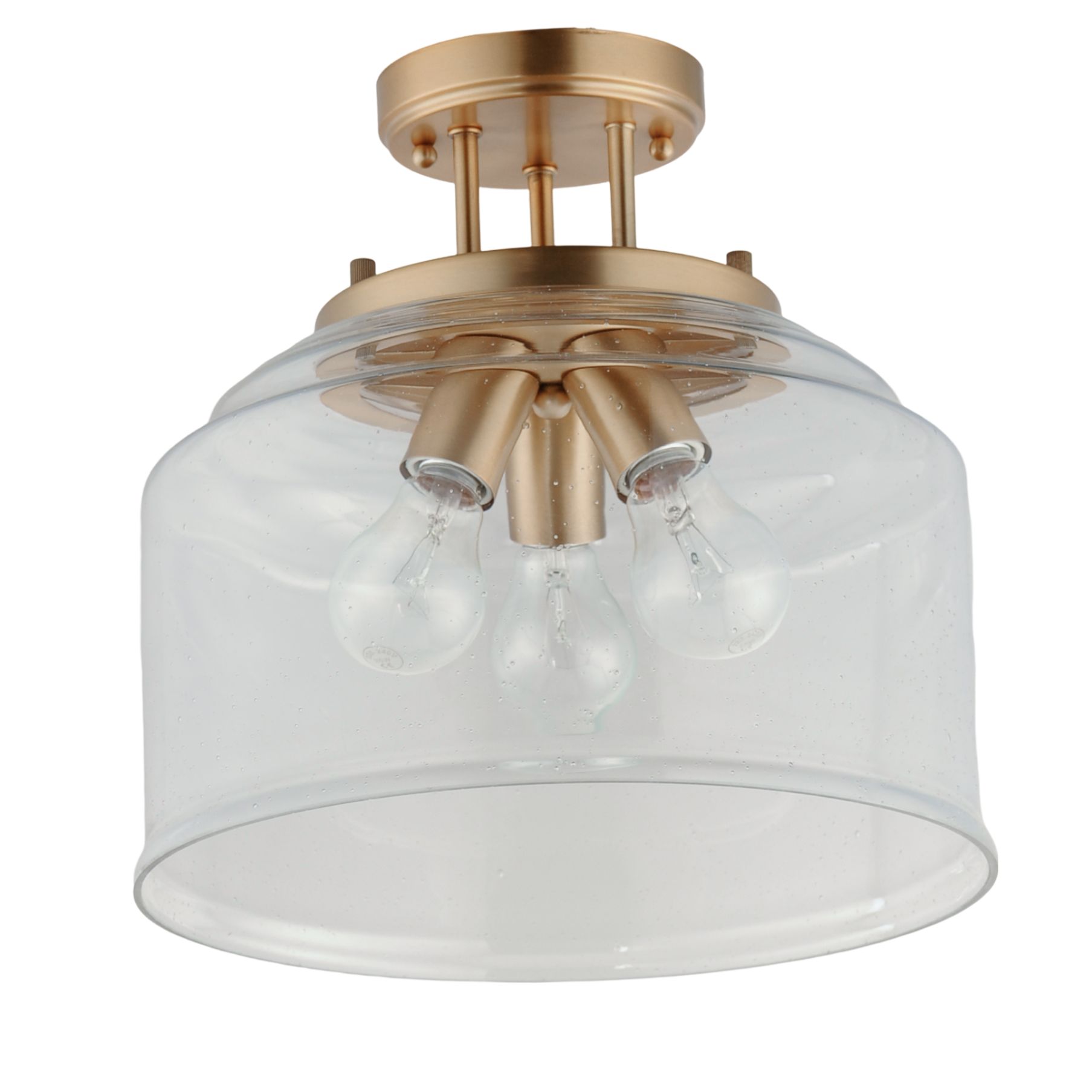 Image 7 Acadia 3-Light Semi-Flush Mount Heritage Brass more views