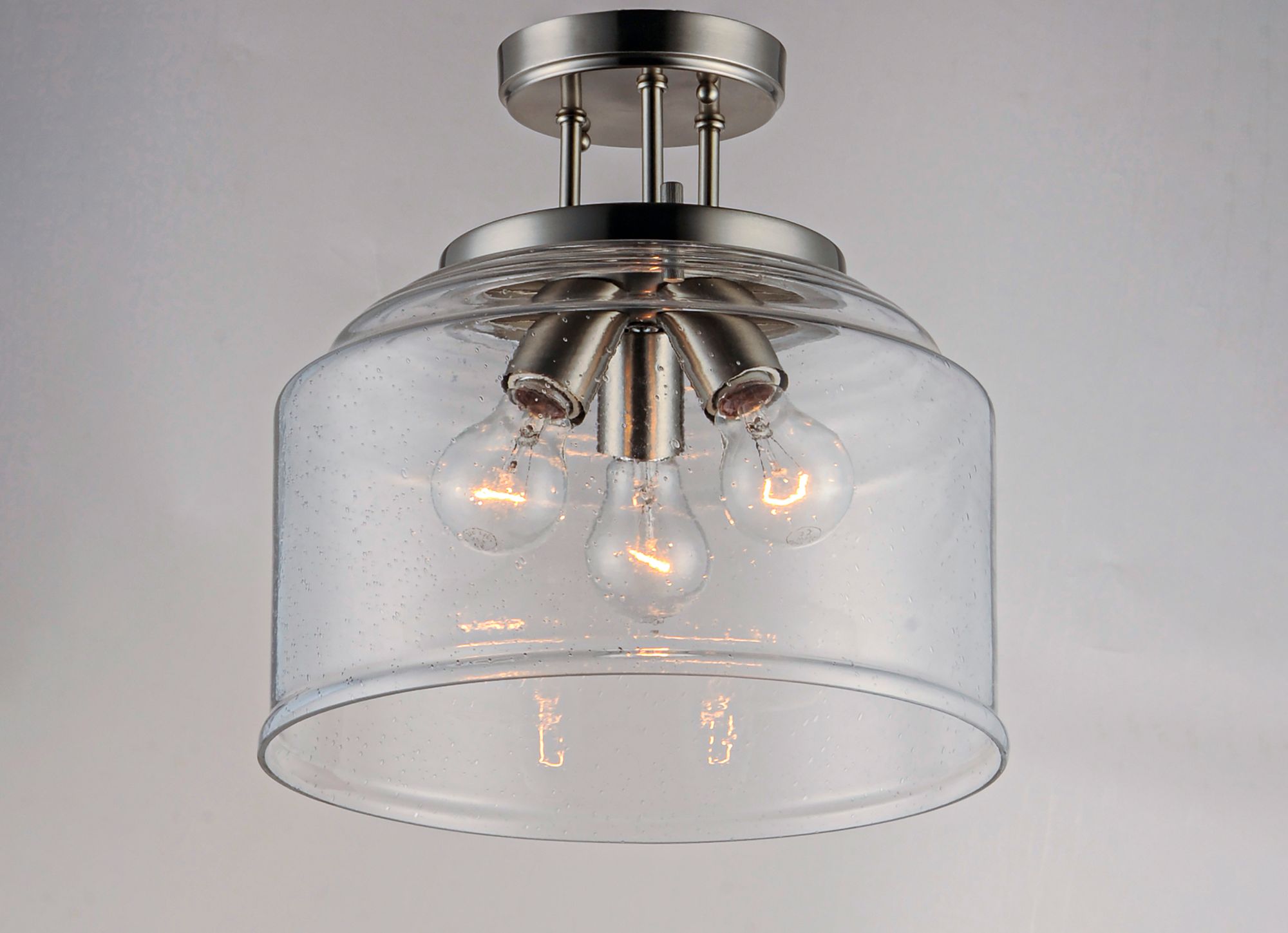 Image 3 Acadia 3-Light Semi-Flush Mount - Satin Nickel more views