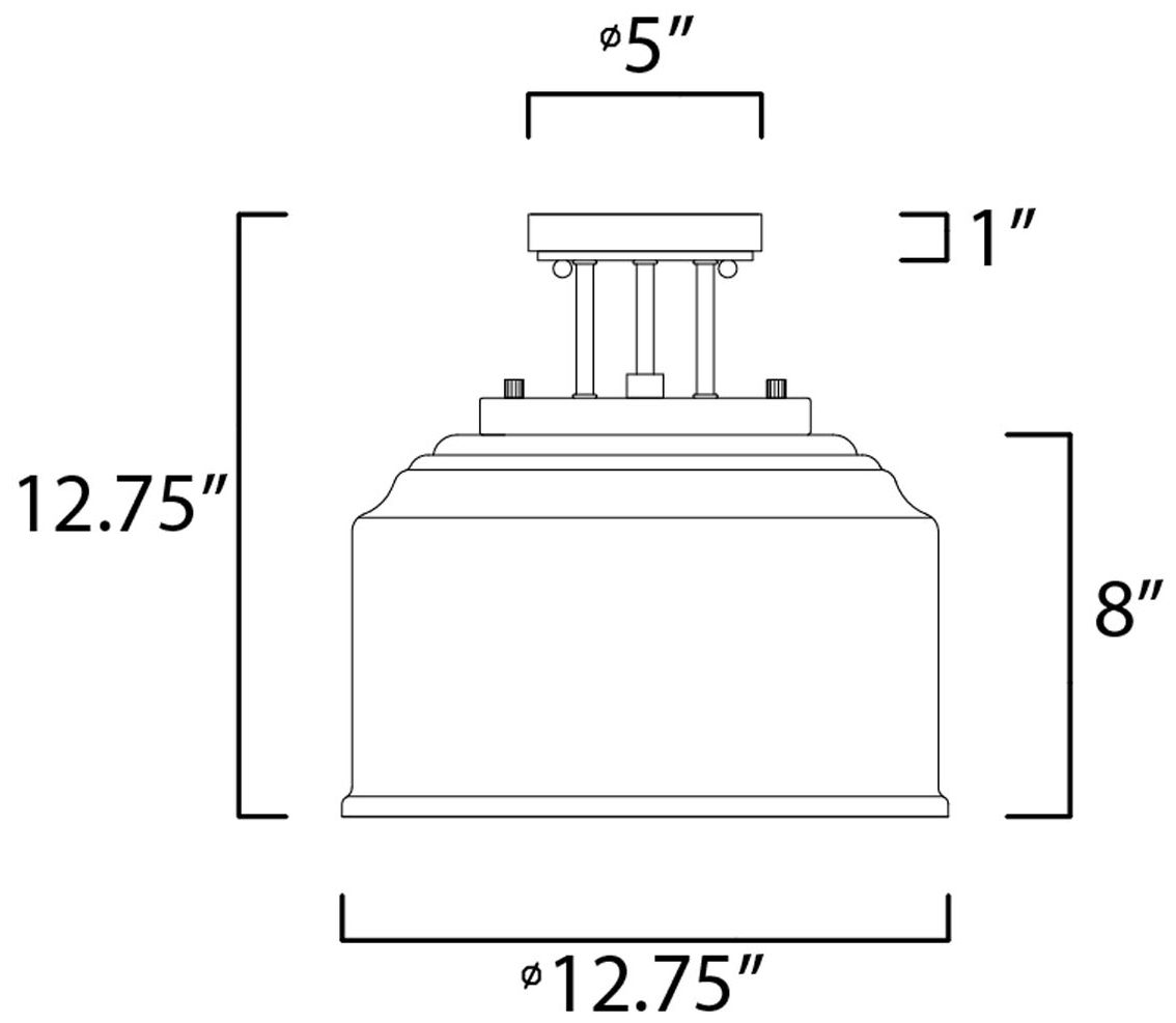 Image 6 Acadia 3-Light Semi-Flush Mount - Satin Nickel more views