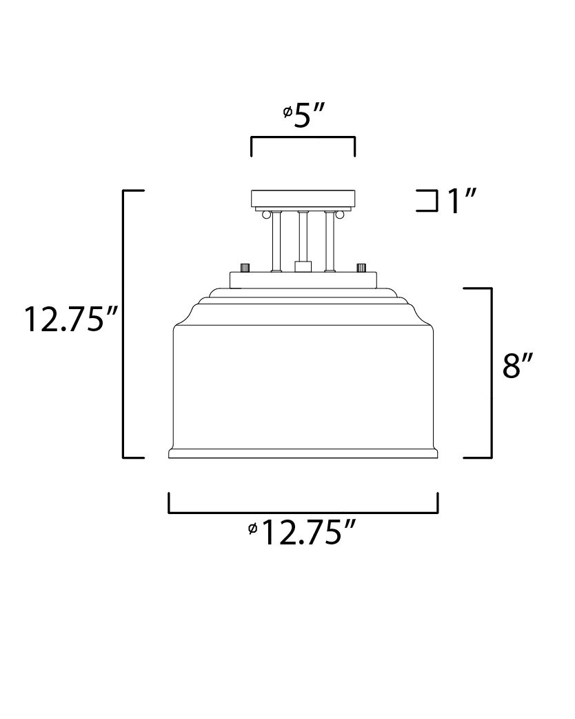 Acadia 3-Light Semi-Flush Mount