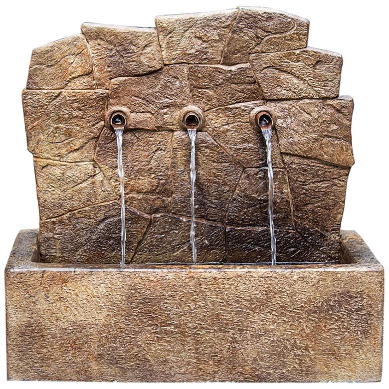 Image 2 Acadia 34" High Relic Lava LED Outdoor Wall Fountain