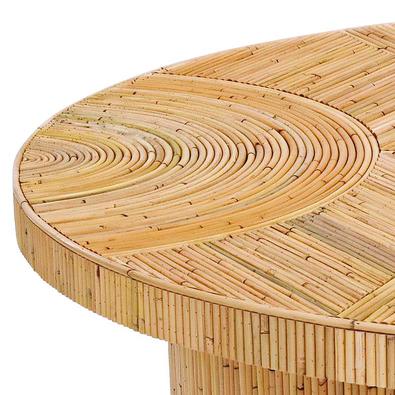 Image 2 Acadia 47 1/4" Wide Natural Rattan Wood Round Coffee Table more views