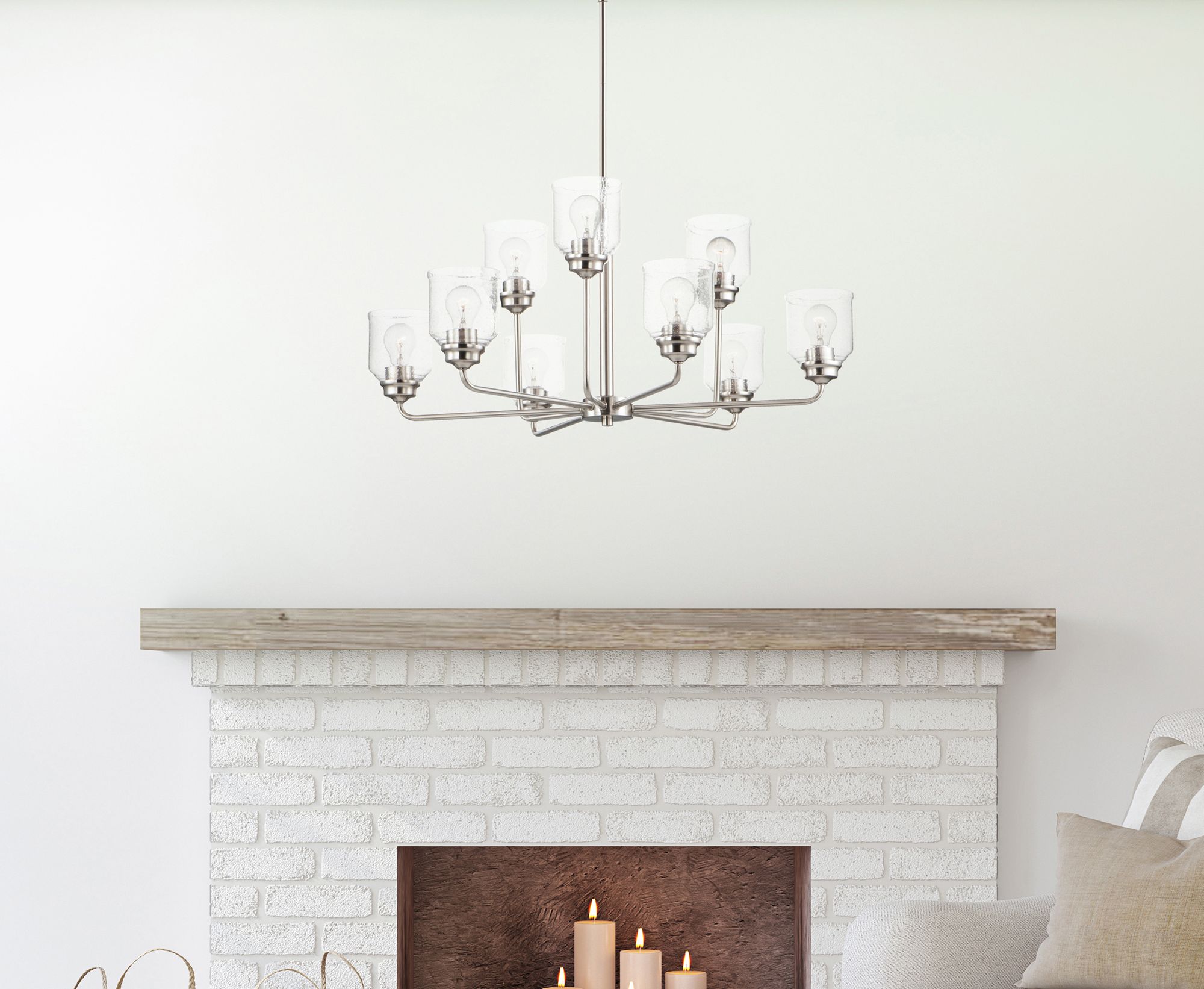 Image 7 Acadia 9-Light Chandelier - Satin Nickel more views