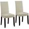 Acadian Cream Faux Leather Parson Dining Chair Set of 2