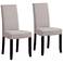 Acadian Natural-Tone Fabric Java Parson Chair Set of 2