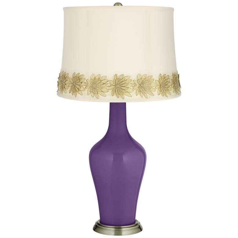 Image 1 Acai Anya Table Lamp with Flower Applique Trim