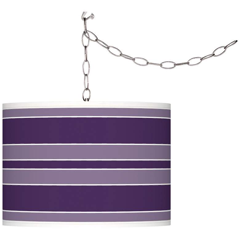 Image 1 Acai Bold Stripe Giclee Glow Plug-In Swag Pendant