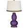 Acai Double Gourd Table Lamp with Wave Braid Trim