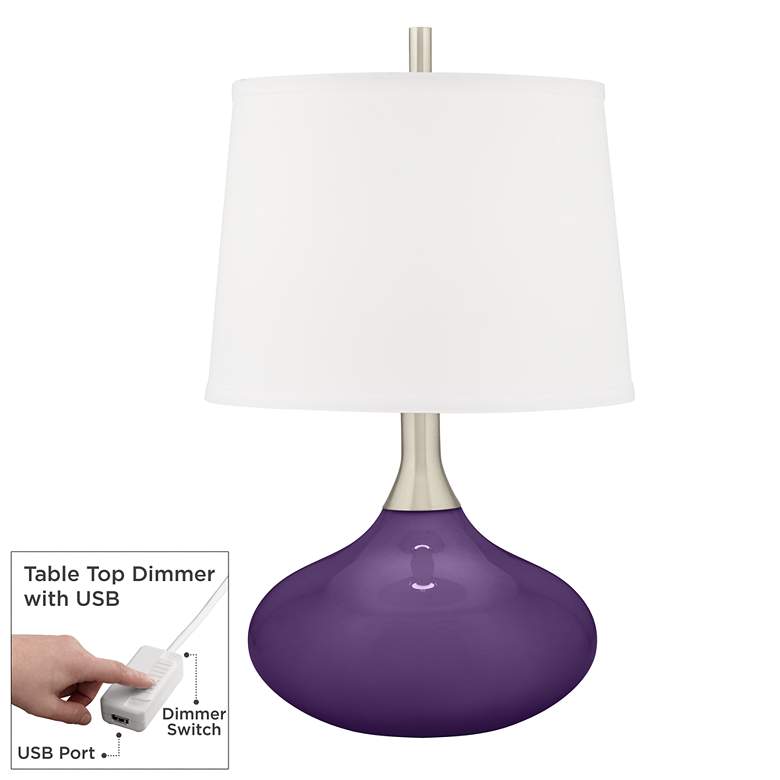Image 1 Acai Felix Modern Table Lamp with Table Top Dimmer