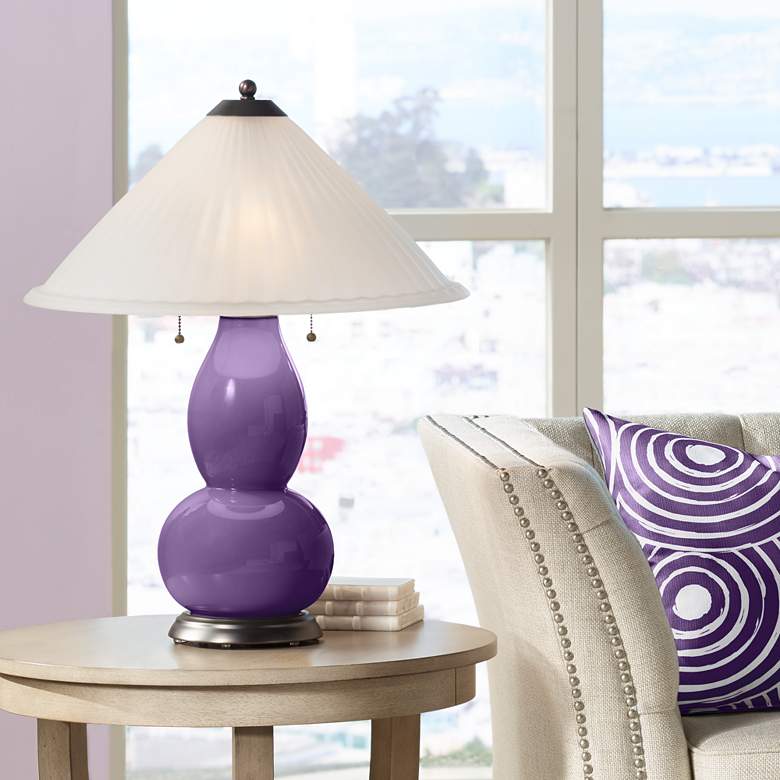 Image 1 Acai Fulton Table Lamp with Fluted Glass Shade