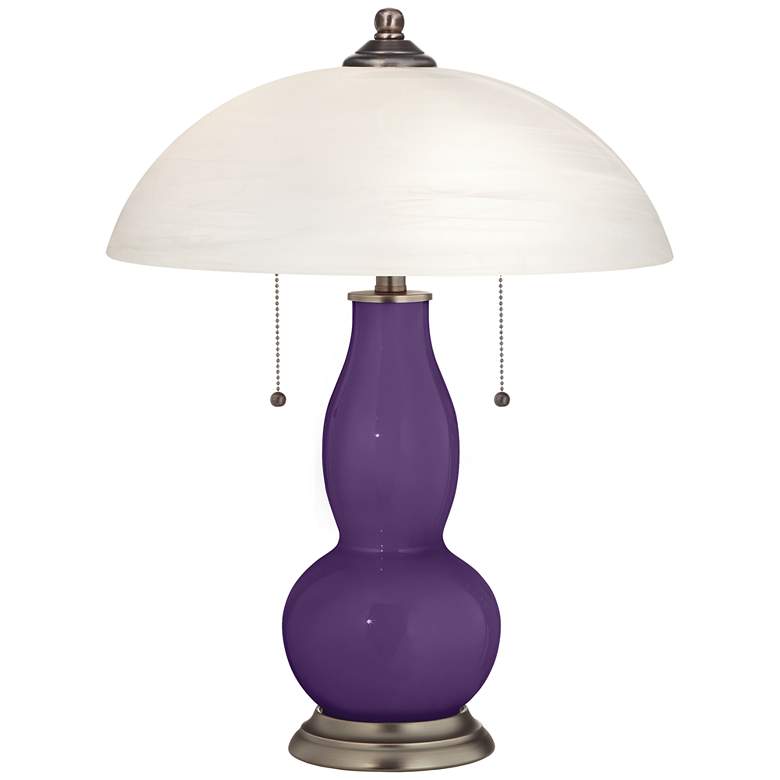 Acai Gourd-Shaped Table Lamp with Alabaster Shade