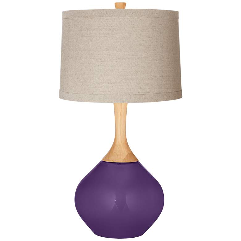 Image 1 Acai Natural Linen Drum Shade Wexler Table Lamp