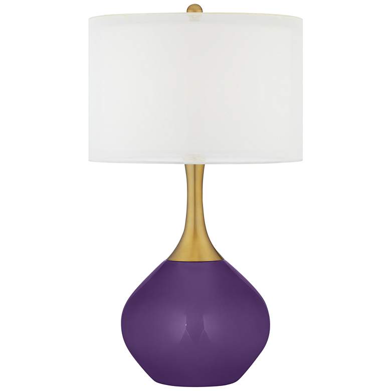Image 1 Acai Purple Nickki Brass Modern Table Lamp