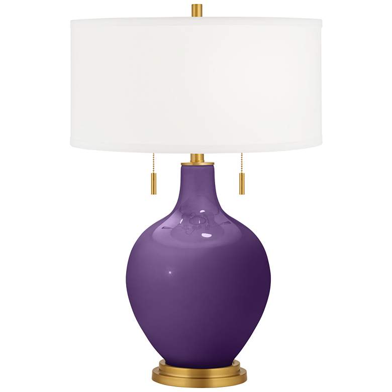 Image 2 Acai Toby Brass Accents Table Lamp with Dimmer