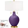 Acai Toby Brass Accents Table Lamp with Dimmer