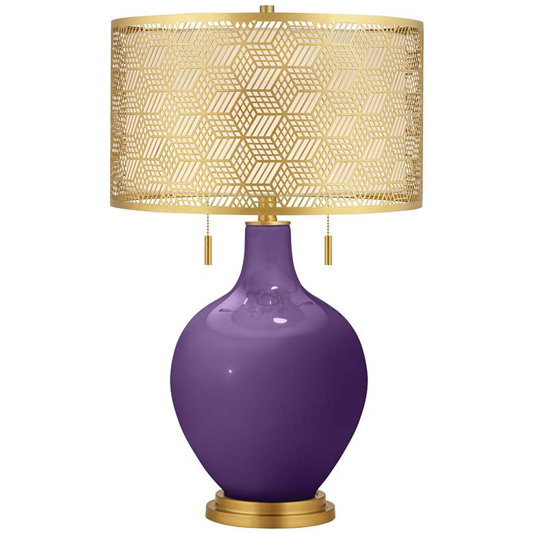 Image 1 Acai Toby Brass Metal Shade Table Lamp