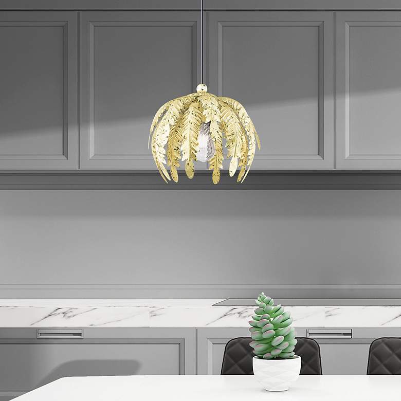 Image 1 Acanthus 1 Light Winter Gold Mini Pendant