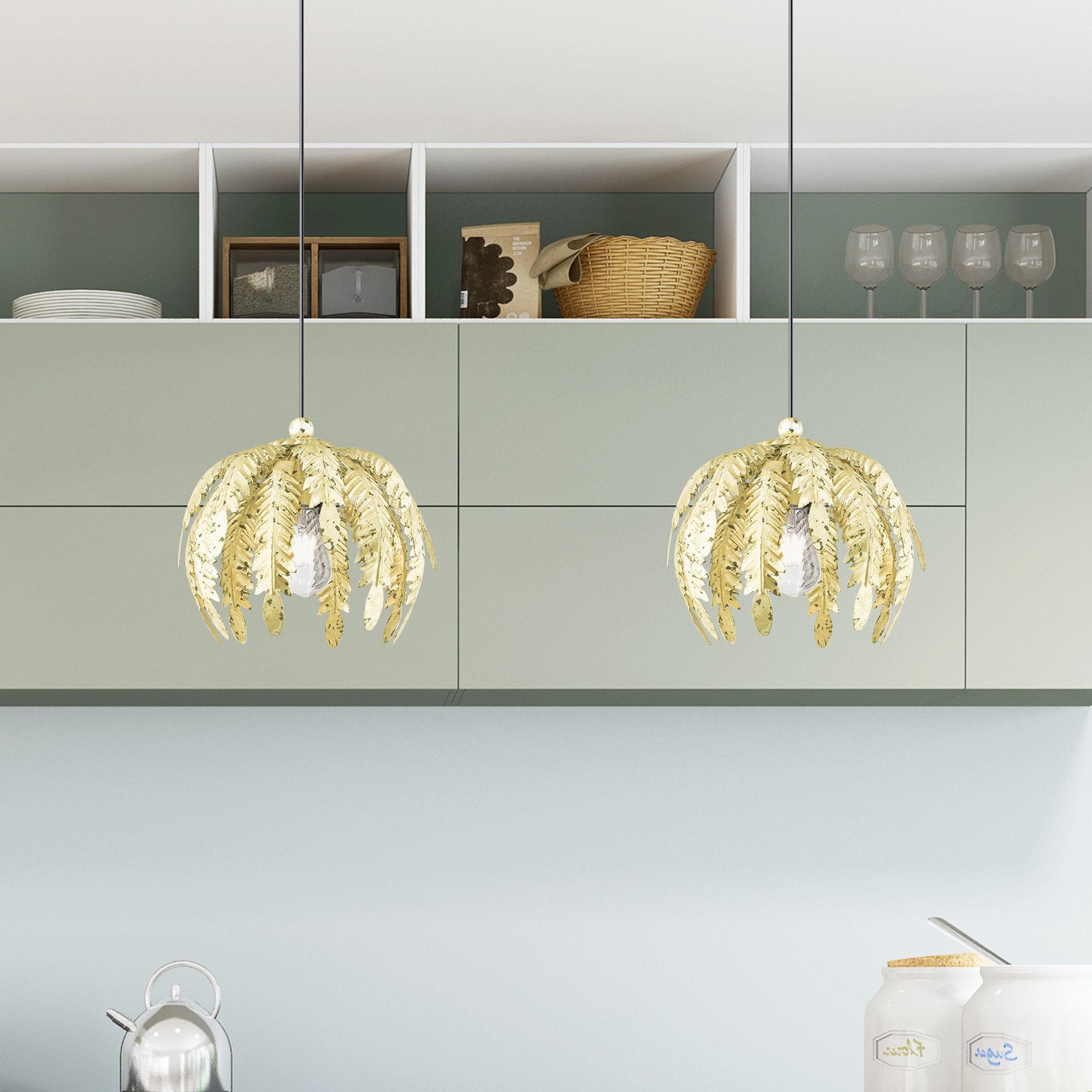 Acanthus 1 Light Winter Gold Mini Pendant