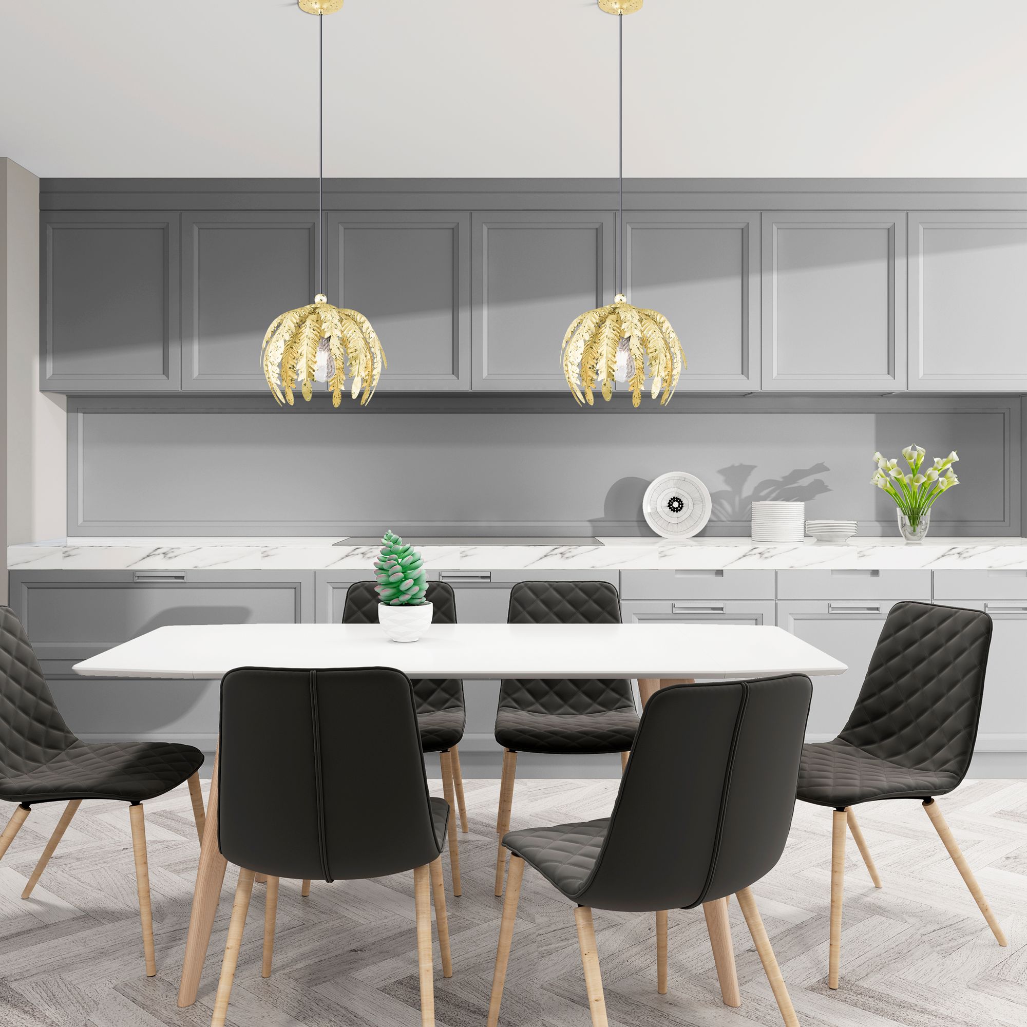 Acanthus 1 Light Winter Gold Mini Pendant