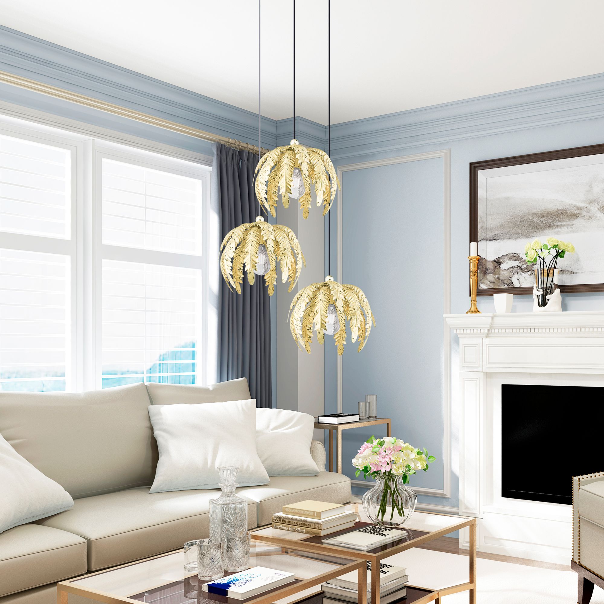 Acanthus 1 Light Winter Gold Mini Pendant