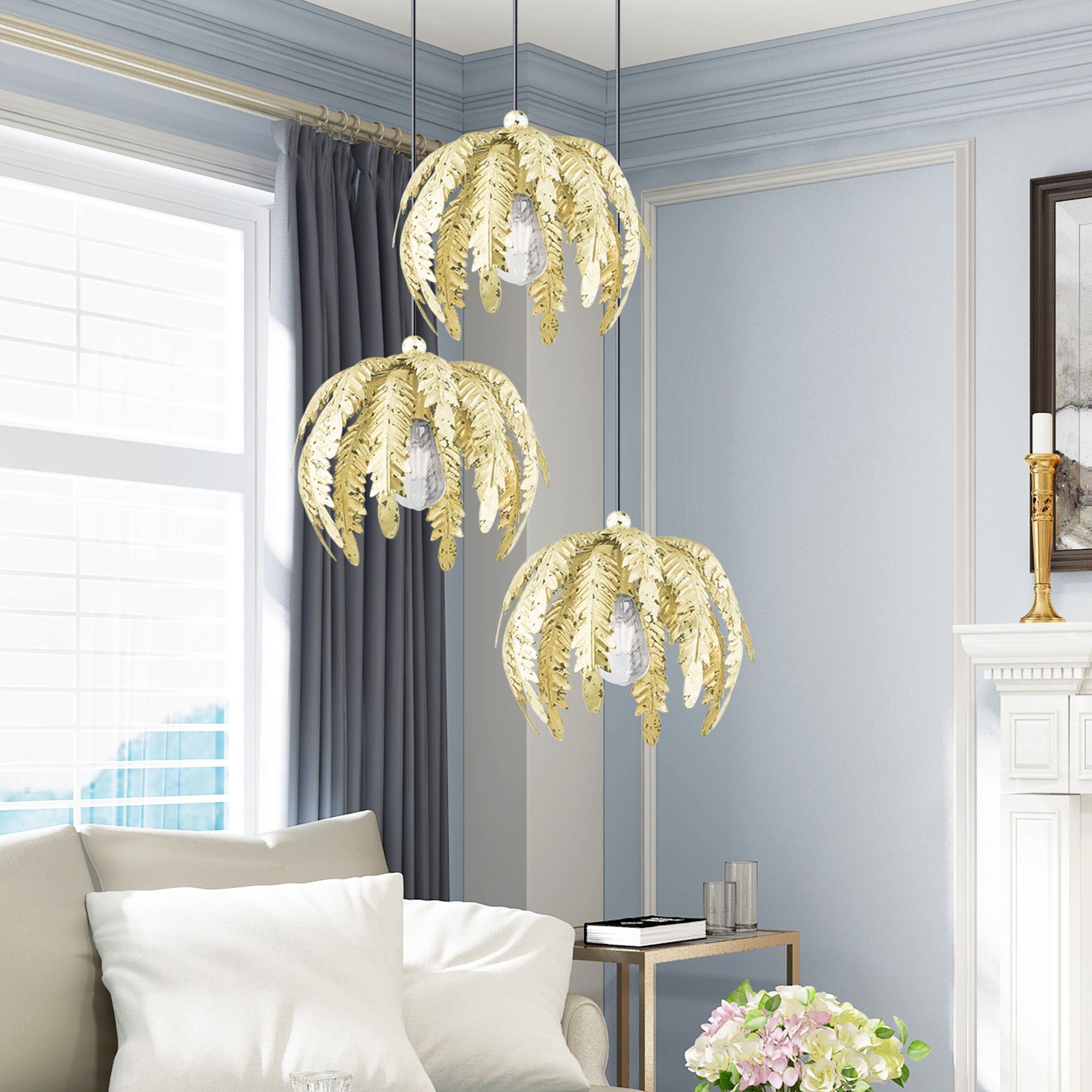 Acanthus 1 Light Winter Gold Mini Pendant
