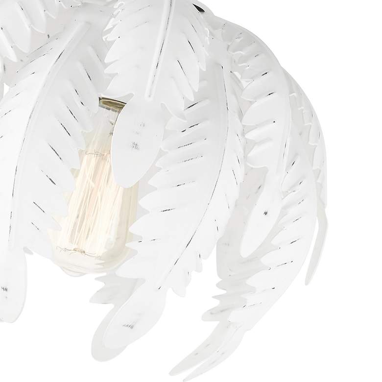 Image 7 Acanthus 12 3/4" Wide Distressed Antique White Ceiling Light more views
