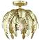 Acanthus 12 3/4" Wide Distressed Winter Gold Ceiling Light