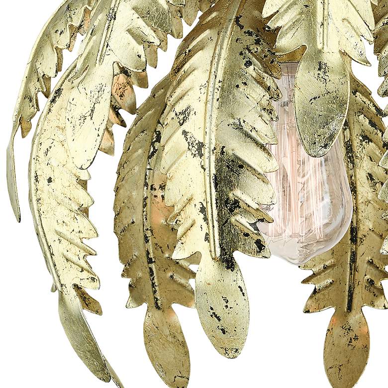 Image 4 Acanthus 12 3/4" Wide Distressed Winter Gold Ceiling Light more views