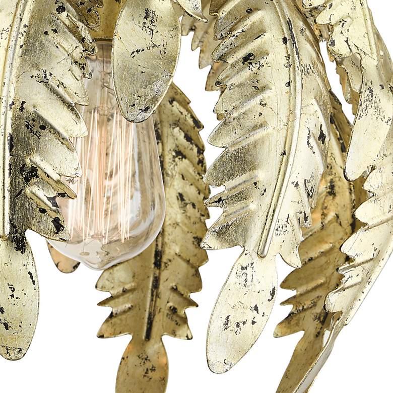 Image 5 Acanthus 12 3/4" Wide Distressed Winter Gold Ceiling Light more views