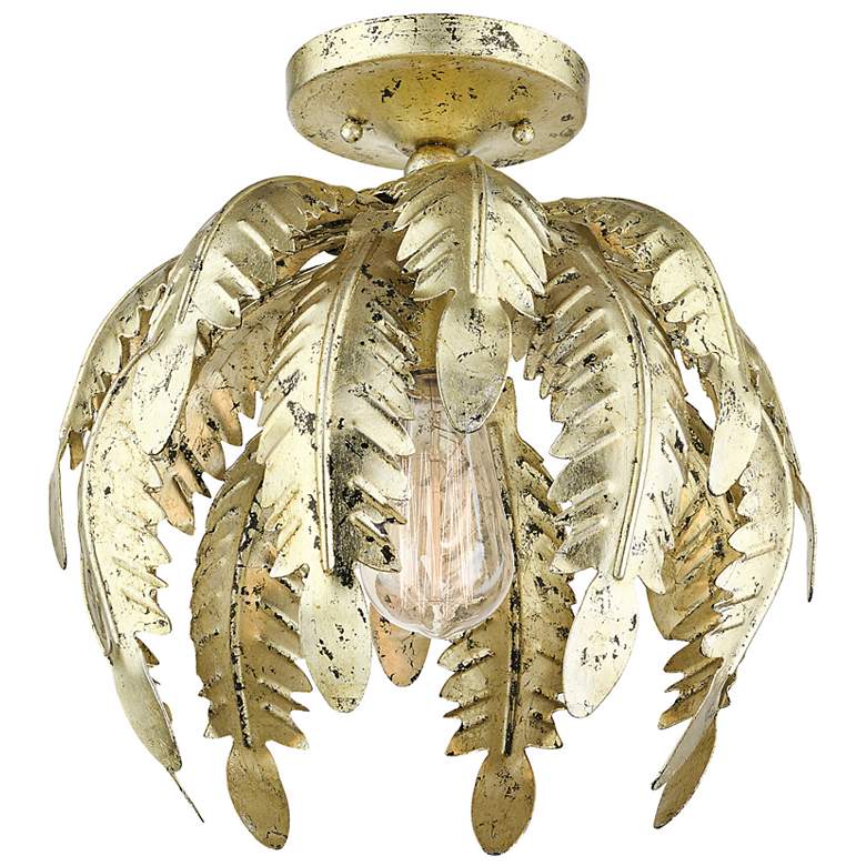 Image 7 Acanthus 12 3/4" Wide Distressed Winter Gold Ceiling Light more views