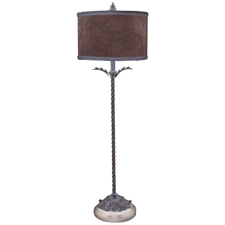 Image 1 Acanthus 35" High Antique Finish Twist Metal Traditional Table Lamp