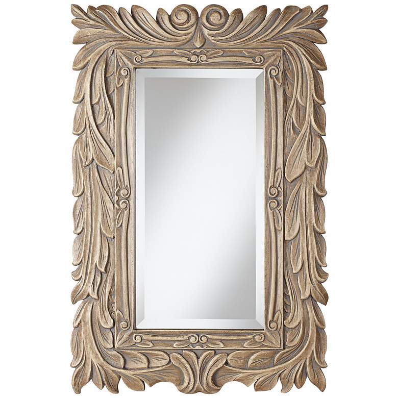 Image 1 Acanthus 36 inch High Gray Glaze Framed Mirror