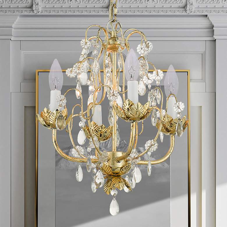 Image 1 Acanthus 4 Light Winter Gold Chandelier