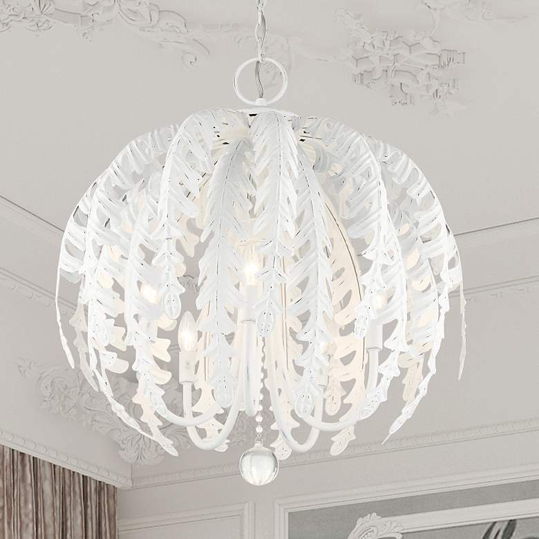 Image 1 Acanthus 5 Light Antique White Chandelier